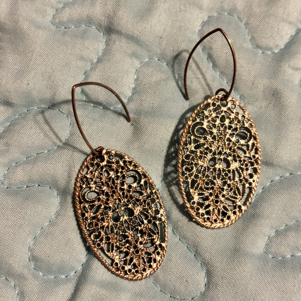 Intricate Gold Lace Earrings